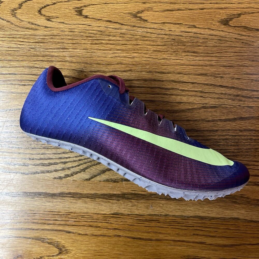 Size 10.5 Nike JaFly 3 Track Spikes Bordeaux Purple Lime Men's NEW